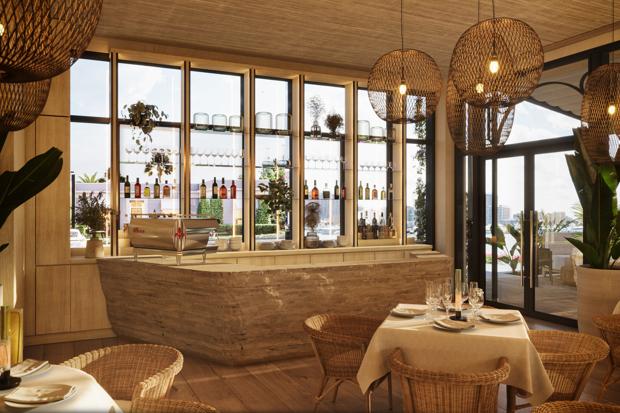 Dining Bar  of Tutto Mare at The Royal Poinciana Plaza in Palm Beach